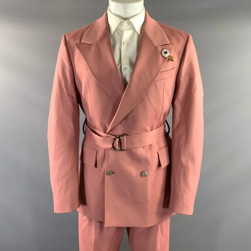 BALDESSARINI Pink Wool Double Breasted Suit